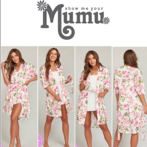 Show Me Your MuMu Pink Roses Intimate Robe - Picture 1 of 14